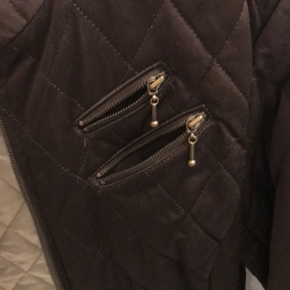 Quilted brown utility jacket